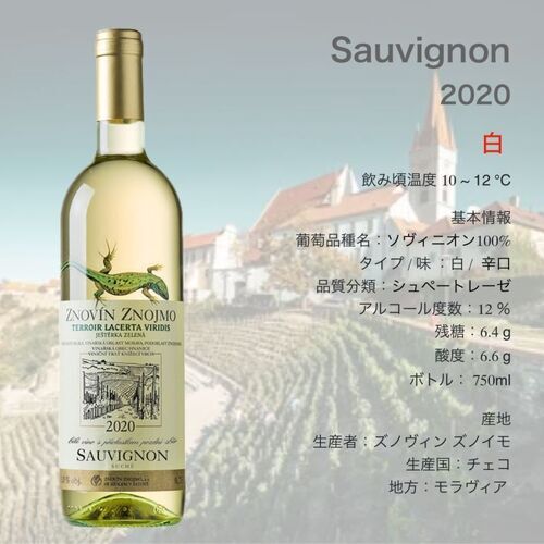  ソーヴィニヨン ブラン 2020年 /  Sauvignon 2020 Lacerta  🇨🇿